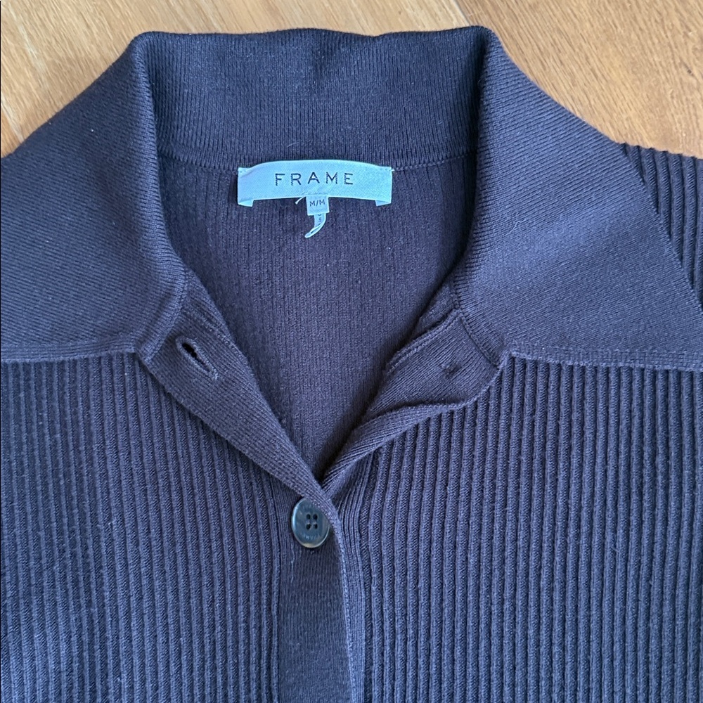 Frame Ribbed Button Down Shirt - Picture 2 of 8